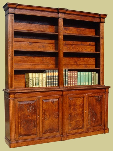 Oak 4-Door Bookcase