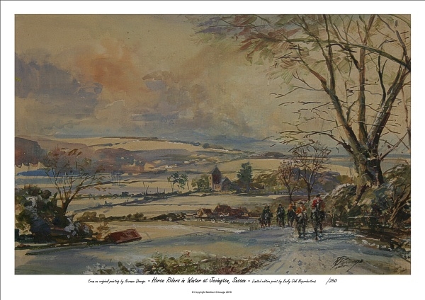 Horse Riders in Winter at Jevington