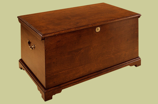 Oak seamans chest, of simple design.