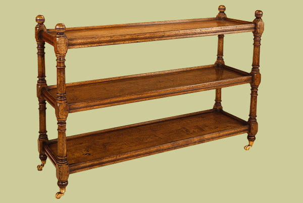 Oak dumb waiter, with three very useful shelves.