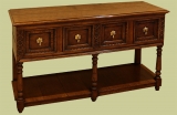 Oak Low Dresser with Carved Drawers