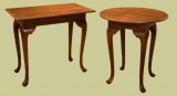 Georgian style oak cabriole leg lamp tables
