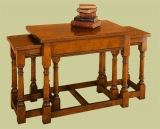 Bespoke English handmade end loading oak nest of tables