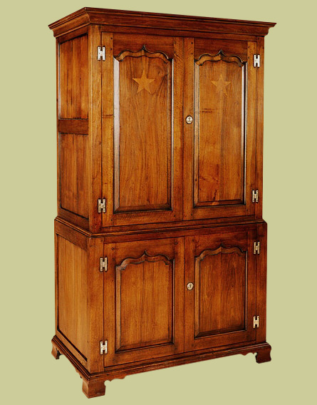 Tall TV entertainment centre, handmade from solid oak.