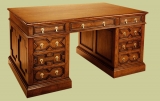 Oak Pedestal Desk Geometric Mouldings