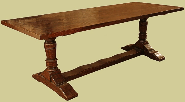 Oak Pedestal Dining Table Baluster Leg