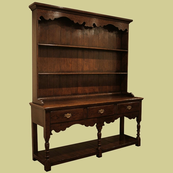 Solid Oak Potboard Dresser & Plate Rack