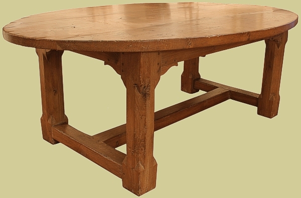 Oak refectory dining table