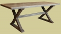 Weathered Oak X Leg Table