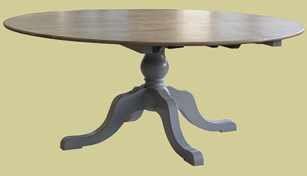 Oak & Painted Extending Pedestal Table