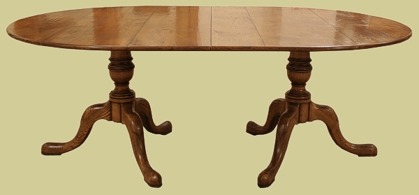 Twin pedestal extending dining table