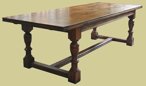 Extending oak dining table