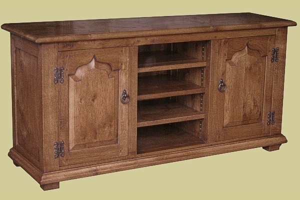 Television stand in oak, period style