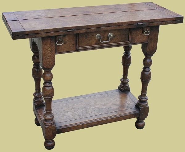 Small Oak Folding Table Potboard Drawer