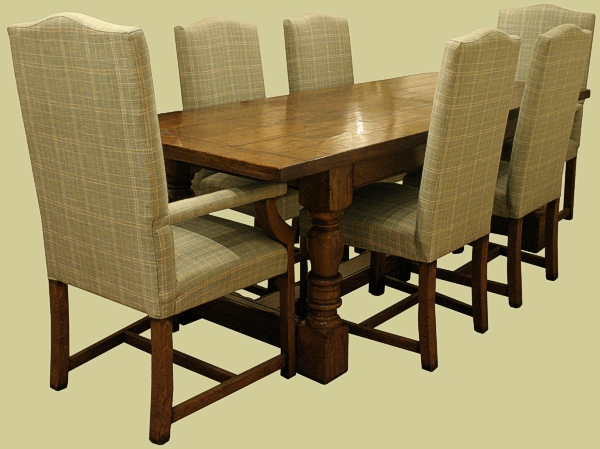Refectory Table 6 Upholstered Chairs