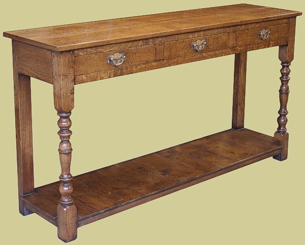 Period style oak hall table