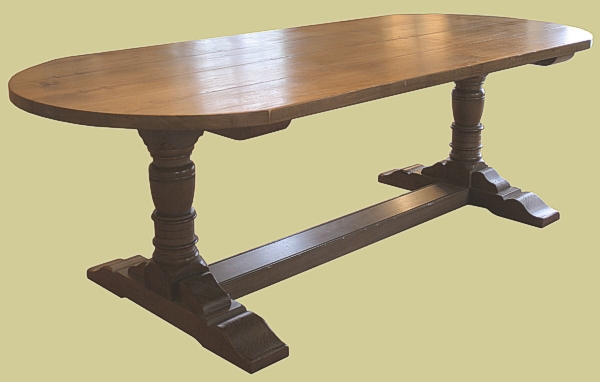 D-End Pedestal Dining Table 1.1