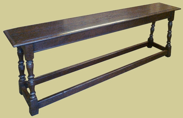 Period Style 4-Leg Oak Bench