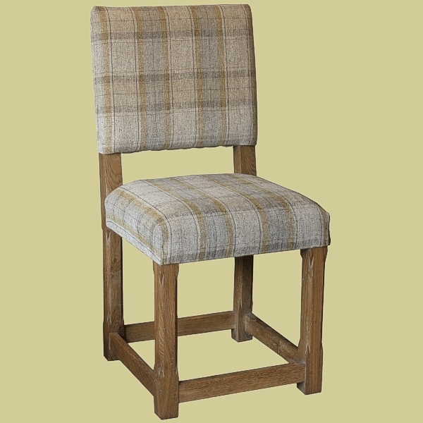 Upholstered stop chamfered oak chair