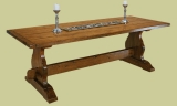 Trestle end dining table oak