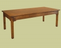 Oak extending dining table, in French style, with 2 centred leaves and 2 drawers.