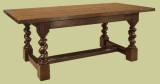 Oak barley twist refectory table