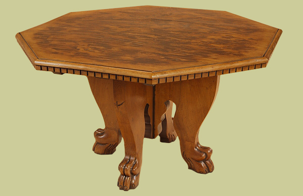 Centre table of Italian design, handmade in walnut.