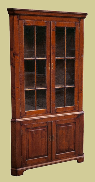 Tall Corner Cupboard Fruitwood Glazed