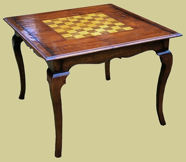 Fruitwood cabriole leg games board table