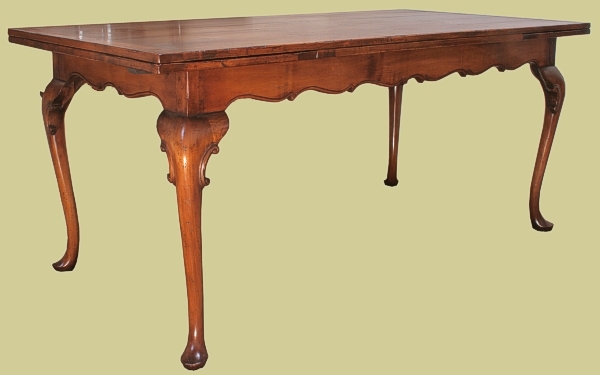 Fruitwood Carved Cab.Leg Extending Table