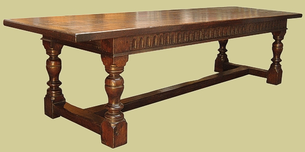 Refectory Table Solid Oak Carved