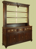 3 drawer oak dresser with open rack handmade in Britain