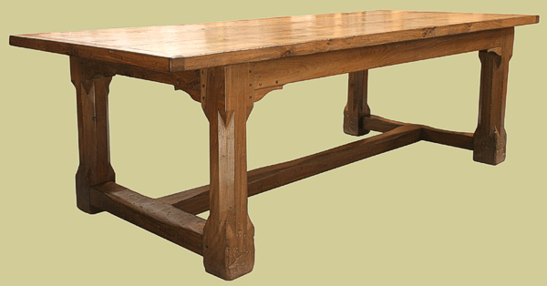 Refectory Table Oak Stop Chamfered Legs