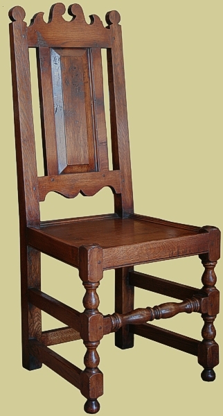 Oak solid seat panel back chair