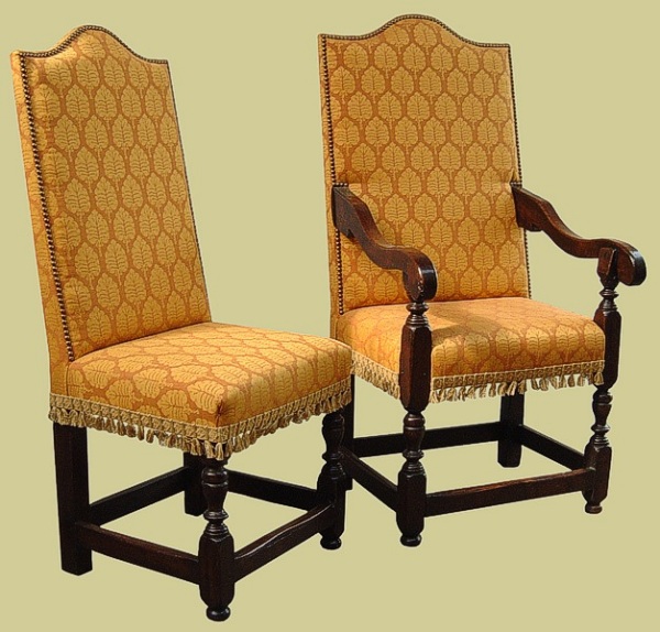 Oak Fully Upholstered Side Chair