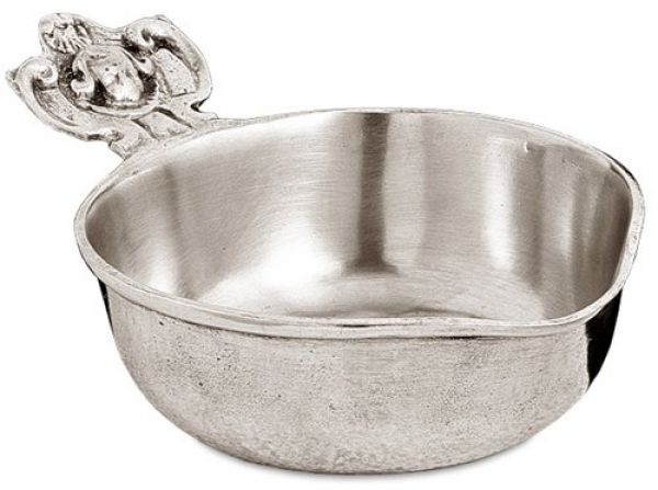 Pewter Bowl Engraved Handle CT839