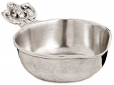 Pewter Bowl Engraved Handle CT839