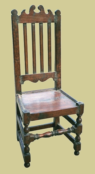 Oak slat back chairs