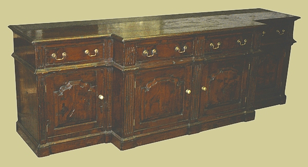 Large Breakfront Dresser Base Oak