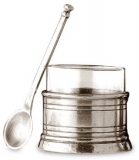 Pewter Mustard Pot with Spoon CT715