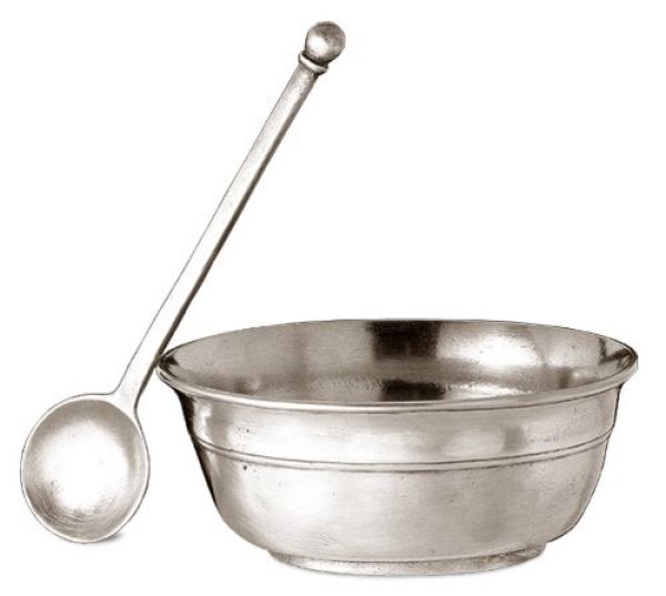 Pewter Sugar Pot & Spoon CT849