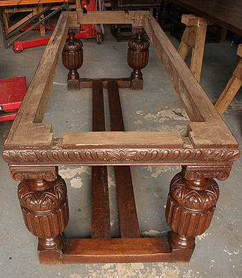 Carved oak table frame for blog