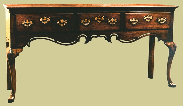 Open Dresser Base Fretted Rail Fruitwood