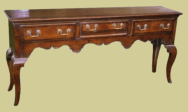 Fruitwood Crossbanded Open Dresser Base