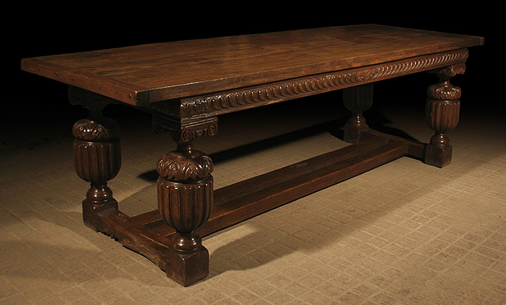 Carved oak table refectory blog