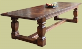 Heavy Arts & Crafts style solid oak refectory table