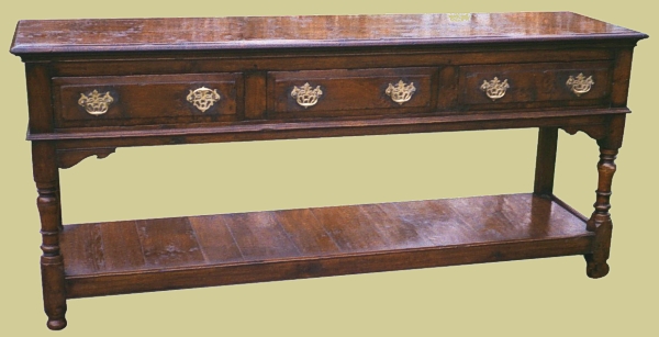 Oak 3 drawer Potboard Dresser Base