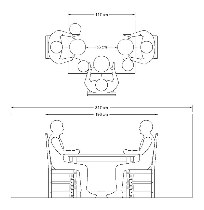 Ideal Dining Table Width, How Big Does A Round Table Need To Be Seat 56