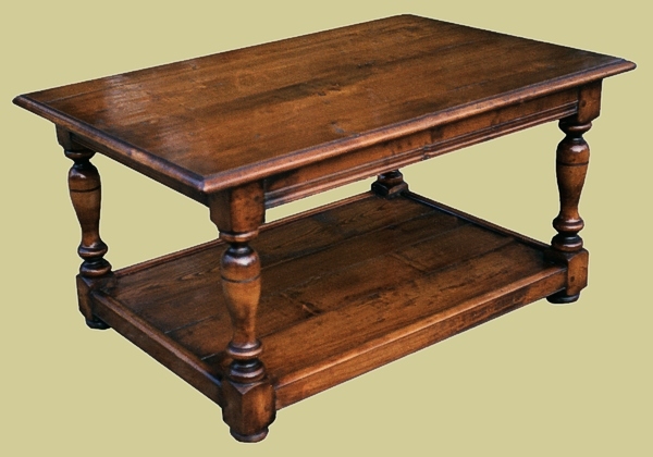 Fruitwood coffee table with potboard