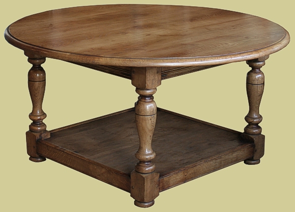 Oak Circular Top Potboard Coffee Table